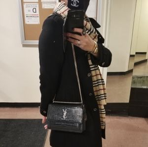 🆕 Saint Laurent YSL SUNSET Crock Effect Bag